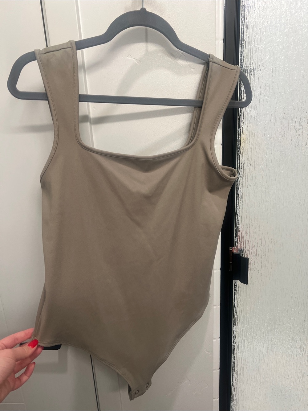 Women’s Square Neck Bodysuit in Taupe